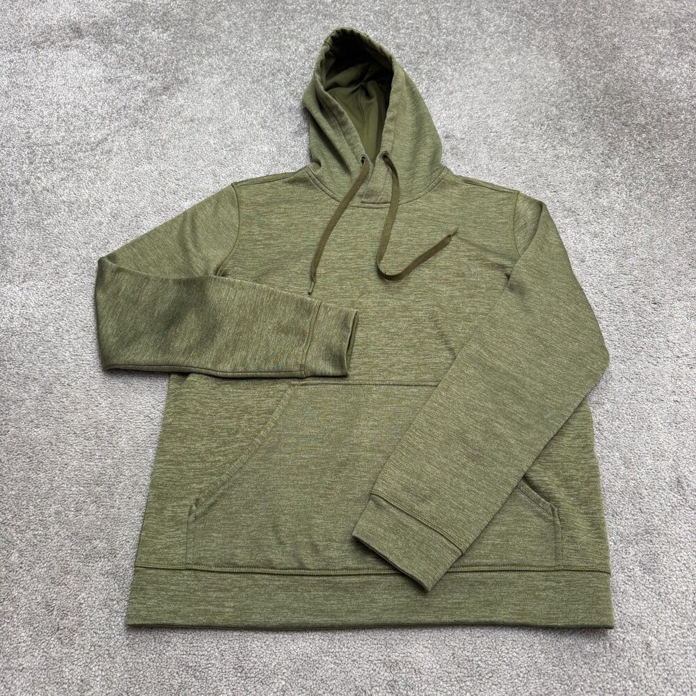 Adidas Climawarm Pullover Hoodie Sweatshirt Men Large Heathered Green Thumbholes
